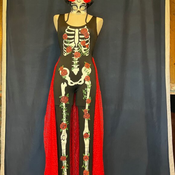 full-body skeleton body suit Adult Death Becomes Her Costume - Picture 3 of 16